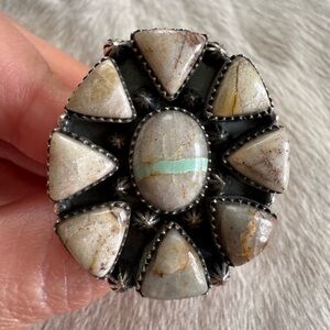 Sterling Silver Royston Ribbon Cluster Statement Ring